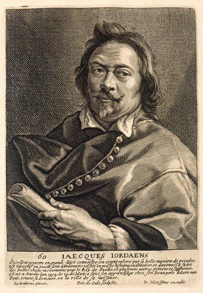 Zelfportret, gegraveerd door Johannes Meyssens door Jacob Jordaens